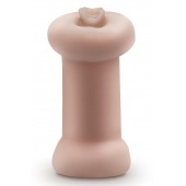 Телесный люминесцентный двусторонний мастурбатор Tasha - Blush Novelties - в Ногинске купить с доставкой