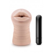 Телесный мастурбатор-ротик Nicole Vibrating Masturbator - Blush Novelties - в Ногинске купить с доставкой