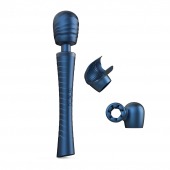 Синий вибромассажёр с насадками Man.wand Edgy - Manwan - в Ногинске купить с доставкой