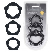 Набор из 3 эрекционных колец Beaded Silicone Cockring Set - Shots Media BV - в Ногинске купить с доставкой