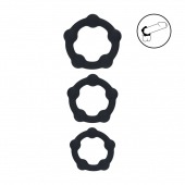 Набор из 3 эрекционных колец Beaded Silicone Cockring Set - Shots Media BV - в Ногинске купить с доставкой