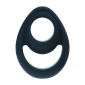 Черное эрекционное кольцо Double Ergo Silicone Cockring - Shots Media BV - в Ногинске купить с доставкой