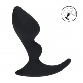 Черная анальная пробка для массажа простаты Double Ripple Silicone Prostate Massager - Shots Media BV - в Ногинске купить с доставкой