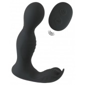 Черная анальная пробка с вибрацией, вращением и пультом ДУ RC Butt Plug with 2 Functions - Orion - в Ногинске купить с доставкой