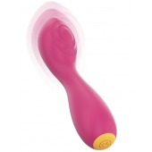 Розовый перезаряжаемый мини-вибратор с режимом постукивания - 12,5 см. - Oninder