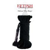 Черная веревка для фиксации Deluxe Silky Rope - 9,75 м. - Pipedream - купить с доставкой в Ногинске