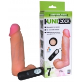 Фаллическая насадка Харнесс UNICOCK 7  с вибрацией - 19 см. - LOVETOY (А-Полимер) - купить с доставкой в Ногинске