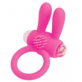 Розовое эрекционное виброкольцо A-toys с ушками - A-toys - в Ногинске купить с доставкой