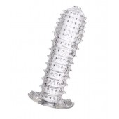Гелевая прозрачная насадка c шипами - 12 см. - Toyfa Basic - в Ногинске купить с доставкой