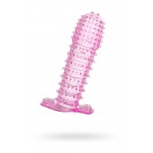 Гелевая розовая насадка с шипами - 12 см. - Toyfa Basic - в Ногинске купить с доставкой