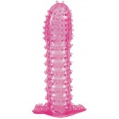 Гелевая розовая насадка с шипами - 12 см. - Toyfa Basic - в Ногинске купить с доставкой