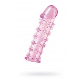 Гелевая розовая насадка на фаллос с шипами - 12 см. - Toyfa Basic - в Ногинске купить с доставкой