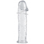 Гладкая прозрачная насадка с усиками под головкой - 12,5 см. - Toyfa Basic - в Ногинске купить с доставкой