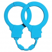Голубые силиконовые наручники Stretchy Cuffs Turquoise - Lola Games - купить с доставкой в Ногинске