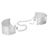 Серебристые наручники-браслеты Desir Metallique Handcuffs - Bijoux Indiscrets - купить с доставкой в Ногинске