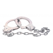 Наручники из металла с длинной цепочкой CHROME HANDCUFFS METAL HANDCUFFS W. KEY - NMC - купить с доставкой в Ногинске
