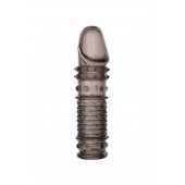 Дымчатая закрытая насадка ToyFa XLover с чешуйками и пупырышками - 13,5 см. - ToyFa - в Ногинске купить с доставкой