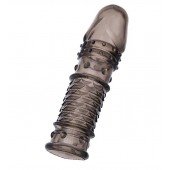 Дымчатая закрытая насадка ToyFa XLover с чешуйками и пупырышками - 13,5 см. - ToyFa - в Ногинске купить с доставкой