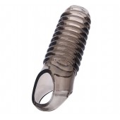 Дымчатая насадка с рёбрышками и подхватом мошонки ToyFa XLover - 12,5 см. - ToyFa - в Ногинске купить с доставкой