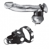 Утяжка для мошонки и пениса Cock Ring With 1  Ball Stretcher And Optional Weight Ring - BlueLine - купить с доставкой в Ногинске