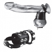 Утяжка на пенис и мошонку Cock Ring With 1.5  Ball Stretcher And Optional Weight Ring - BlueLine - купить с доставкой в Ногинске