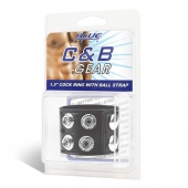 Ремень на член и мошонку 1.5  Cock Ring With Ball Strap - BlueLine - купить с доставкой в Ногинске