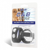 Утяжка на пенис с клёпками Duo Snap Cock And Ball Ring - BlueLine - купить с доставкой в Ногинске
