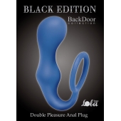 Синее эрекционное кольцо с анальной пробкой Double Pleasure Anal Plug - Lola Games - в Ногинске купить с доставкой