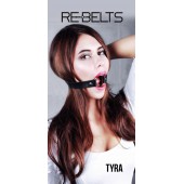 Чёрный кожаный чокер-кляп Tyra Black - Rebelts - купить с доставкой в Ногинске