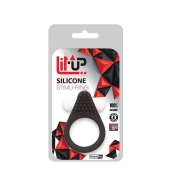 Чёрное эрекционное кольцо LIT-UP SILICONE STIMU RING 1 BLACK - Dream Toys - в Ногинске купить с доставкой