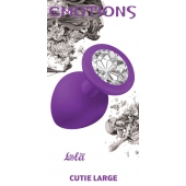 Большая фиолетовая анальная пробка Emotions Cutie Large с прозрачным кристаллом - 10 см. - Lola Games - купить с доставкой в Ногинске