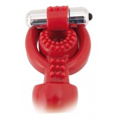 Красная вибронасадка с анальным стимулятором - ToyFa - в Ногинске купить с доставкой