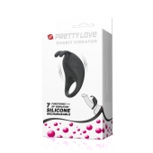 Чёрное эрекционное кольцо с вибрацией Rabbit Vibrator - Baile - в Ногинске купить с доставкой