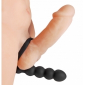 Насадка для двойного проникновения Double Fun Cock Ring with Double Penetration Vibe - XR Brands - в Ногинске купить с доставкой