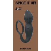 Серое эрекционное кольцо Sensation с анальным стимулятором - Lola Games - в Ногинске купить с доставкой