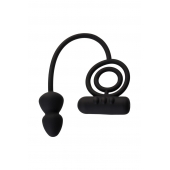 Чёрное эрекционное кольцо с вибропулькой и анальным хвостом - Erotist Adult Toys - в Ногинске купить с доставкой