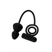 Чёрное эрекционное кольцо с вибростимулятором и анальным хвостом - Erotist Adult Toys - в Ногинске купить с доставкой