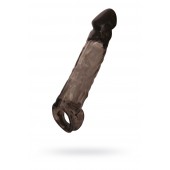 Чёрная насадка на пенис Tс подхватом - 19,5 см. - ToyFa - в Ногинске купить с доставкой