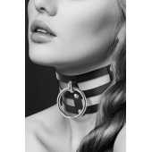 Чёрный тройной чокер с большим кольцом - Bijoux Pour Toi - купить с доставкой в Ногинске