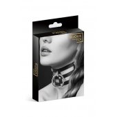 Чёрный тройной чокер с большим кольцом - Bijoux Pour Toi - купить с доставкой в Ногинске