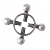 Серебристые зажимы для сосков на винтах - ToyFa - купить с доставкой в Ногинске