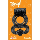 Чёрное эрекционное кольцо Rings Treadle с подхватом - Lola Games - в Ногинске купить с доставкой