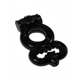 Чёрное эрекционное кольцо Rings Treadle с подхватом - Lola Games - в Ногинске купить с доставкой