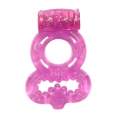 Розовое эрекционное кольцо Rings Treadle с подхватом - Lola Games - в Ногинске купить с доставкой