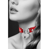 Красный чокер с замком в форме сердца - Bijoux Pour Toi - купить с доставкой в Ногинске