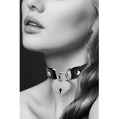 Черный чокер с замком в форме сердца - Bijoux Pour Toi - купить с доставкой в Ногинске