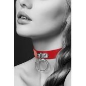 Красный узенький чокер с кольцом - Bijoux Pour Toi - купить с доставкой в Ногинске