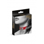 Красный узенький чокер с кольцом - Bijoux Pour Toi - купить с доставкой в Ногинске