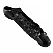 Чёрная увеличивающая насадка на член Mamba Cock Sheath Packaged - 16,5 см. - XR Brands - в Ногинске купить с доставкой