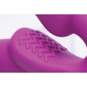 Ярко-розовый безремневой вибрострапон Evoke Vibrating Strapless Silicone Strap-on Dildo - XR Brands - купить с доставкой в Ногинске